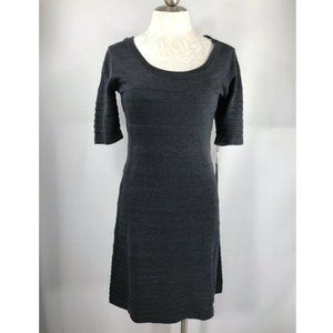 New Calvin Klein sz M Knit Dress Gray Short Sleeve